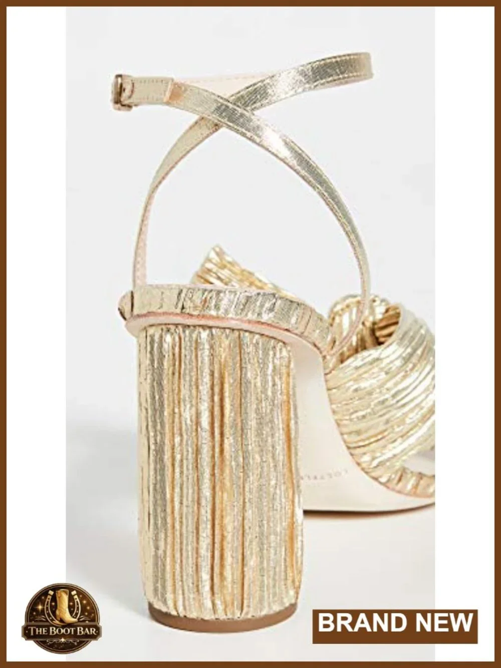 Loeffler Randall Camellia Pleated Bow Heeled Sandals with Ankle Strap